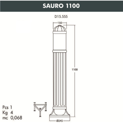 Наземный светильник Sauro D15.555.000.AXF1R.FRA