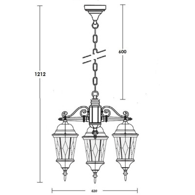 Уличный светильник подвесной ASTORIA 2M 91470M/3 cover Bl ромб