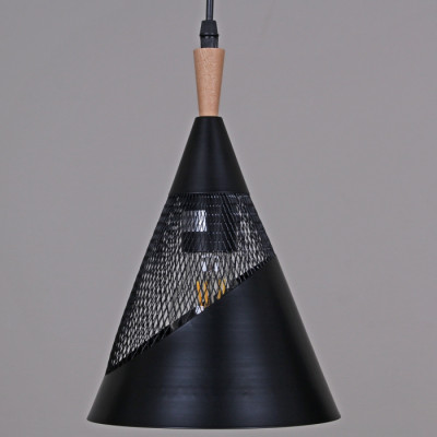 Подвесной светильник  03250-3.9-01 BK+WOOD